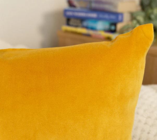 Decorative Cushion Cover/case, Lemon Yellow Velvet Pillow Cover 18x18Inches, 45x45cm