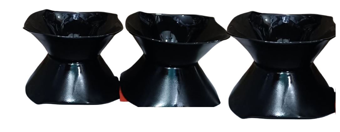 Sundabest 6 PCS Black Glossy Ceramic Bowl -Black