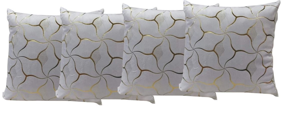 Pack of 4 Modern Shining & Yellow Abstract Geometric pattern Cushion Covers Shells for Couch Bed Sofa Farmhouse Decoration 18 X 18 Inches