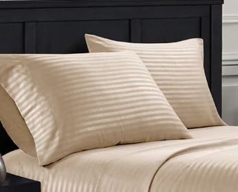 2PCS Pure white Stripped pillow Covers/Cases
