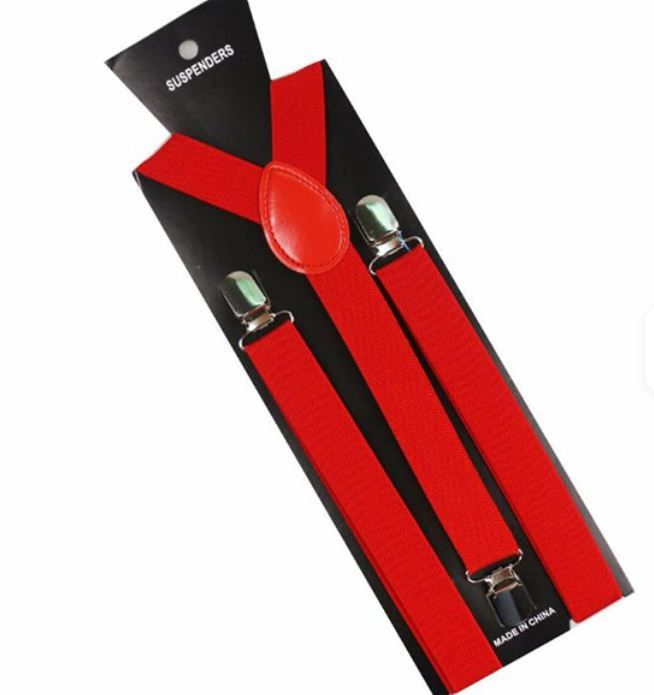 1PC Solid color Suspenders for Adults for Men And Women Universal Elastic Suspenders Clip