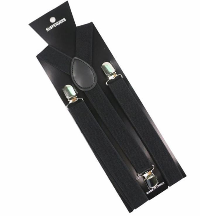 1PC Solid color Suspenders for Adults for Men And Women Universal Elastic Suspenders Clip