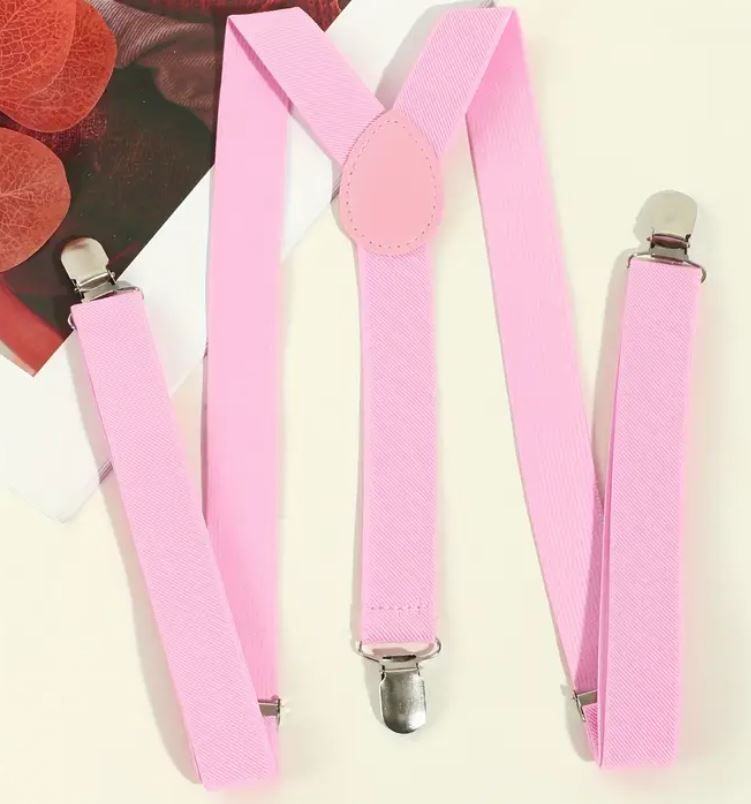 1PC Solid color Suspenders for Adults for Men And Women Universal Elastic Suspenders Clip