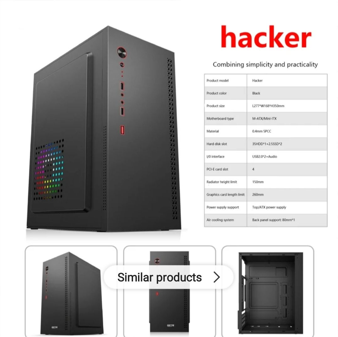 Desktop Computer Case Mini Case Simple Matx Business Office Game Compact Host Computer Case