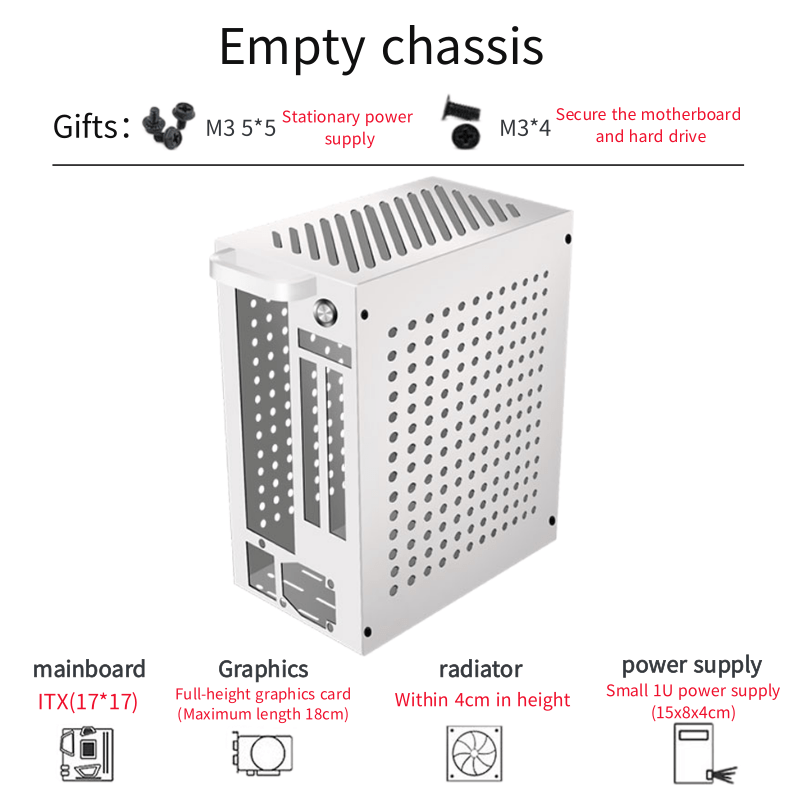 High Quality Desktop ITX Case for Home Computers Mini-ITX Form Factor Adapted to FLEX Power Supplies