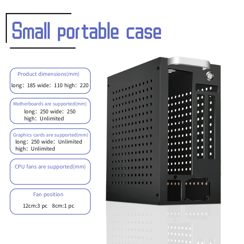 High Quality Desktop ITX Case for Home Computers Mini-ITX Form Factor Adapted to FLEX Power Supplies