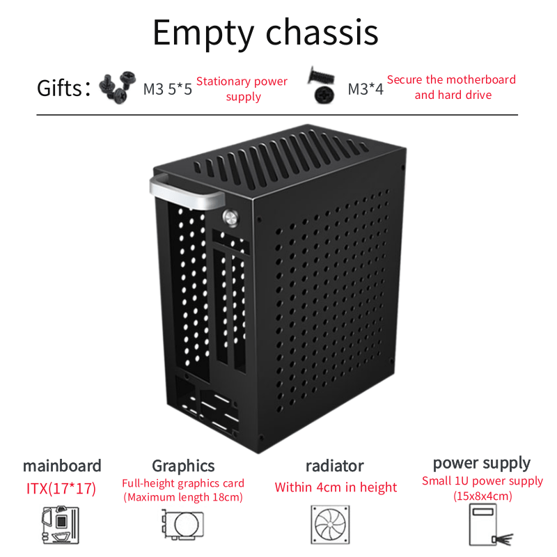 High Quality Desktop ITX Case for Home Computers Mini-ITX Form Factor Adapted to FLEX Power Supplies