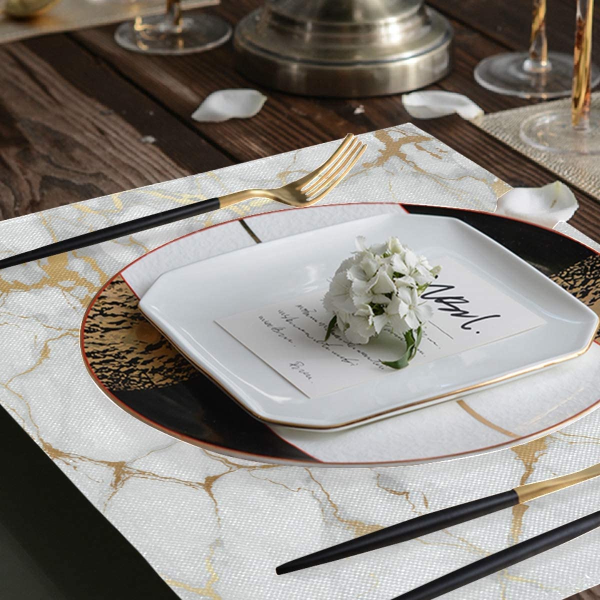 Double sided Marble profile table mats