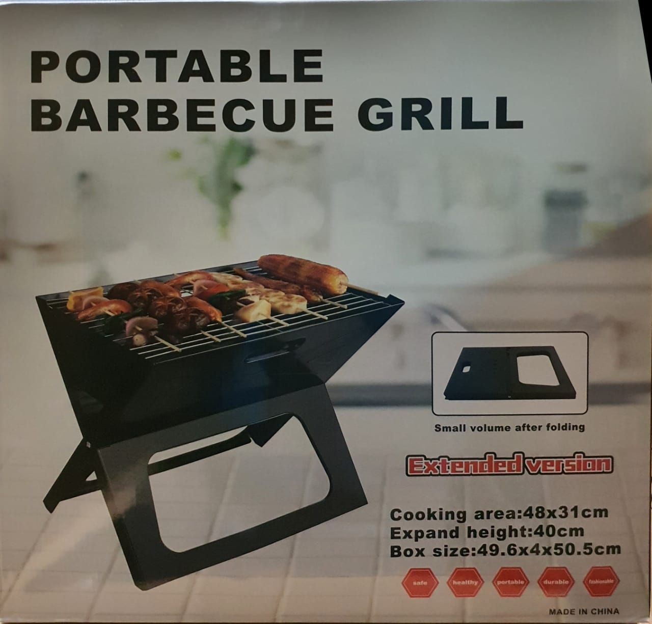 Heavy Portable barbecue CHARCOAL grill X-type