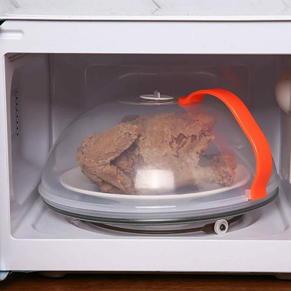 Microwave Food Cover with Steam Vents – BPA-Free Splatter Guard for Microwave Cooking Heat-Resistant and Dishwasher-Safe Fits Most Plate Sizes
