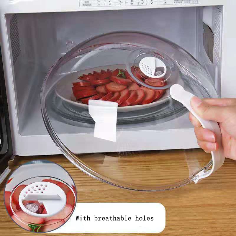 Microwave Food Cover with Steam Vents – BPA-Free Splatter Guard for Microwave Cooking Heat-Resistant and Dishwasher-Safe Fits Most Plate Sizes