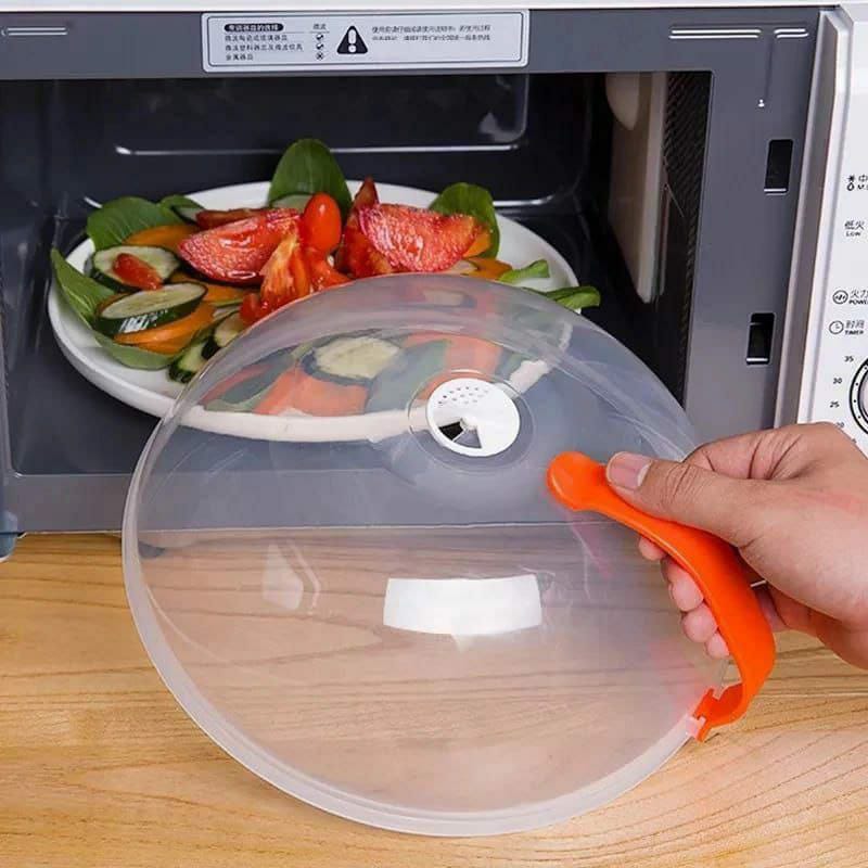 Microwave Food Cover with Steam Vents – BPA-Free Splatter Guard for Microwave Cooking Heat-Resistant and Dishwasher-Safe Fits Most Plate Sizes