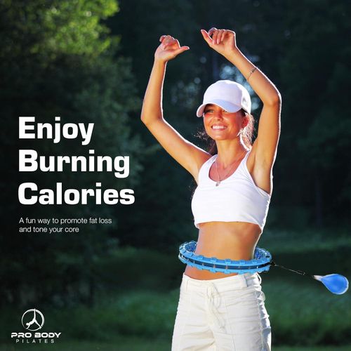 New Hulla Hoop for Adults Weight Loss, Circle Weighted Hula Hoops 2 in 1 Abdomen Fitness Hula Hoops, 24 Detachable Knots Hula Hoops with Automatic Rotation