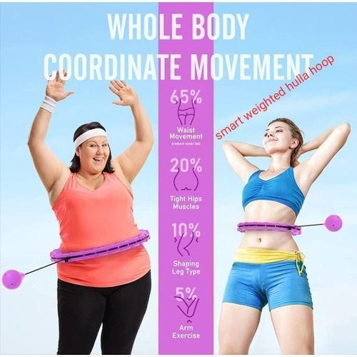New Hulla Hoop for Adults Weight Loss, Circle Weighted Hula Hoops 2 in 1 Abdomen Fitness Hula Hoops, 24 Detachable Knots Hula Hoops with Automatic Rotation