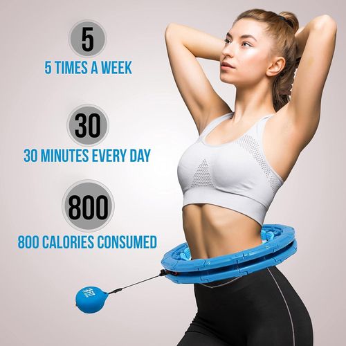 New Hulla Hoop for Adults Weight Loss, Circle Weighted Hula Hoops 2 in 1 Abdomen Fitness Hula Hoops, 24 Detachable Knots Hula Hoops with Automatic Rotation