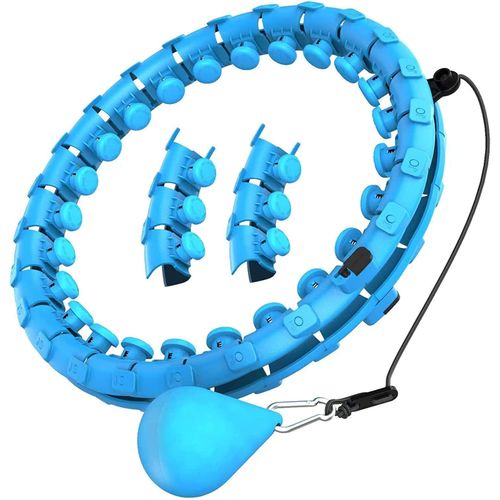 New Hulla Hoop for Adults Weight Loss, Circle Weighted Hula Hoops 2 in 1 Abdomen Fitness Hula Hoops, 24 Detachable Knots Hula Hoops with Automatic Rotation