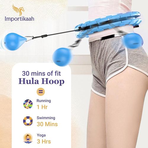 New Hulla Hoop for Adults Weight Loss, Circle Weighted Hula Hoops 2 in 1 Abdomen Fitness Hula Hoops, 24 Detachable Knots Hula Hoops with Automatic Rotation