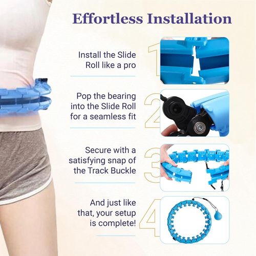 New Hulla Hoop for Adults Weight Loss, Circle Weighted Hula Hoops 2 in 1 Abdomen Fitness Hula Hoops, 24 Detachable Knots Hula Hoops with Automatic Rotation