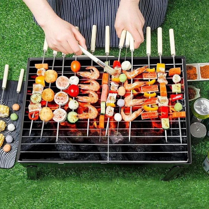 Charcoal Grill, BBQ Grill Folding Portable Lightweight smoker Grill, Barbecue Grill Small desk Tabletop Outdoor Grill for Camping Picnics Garden Beach Party