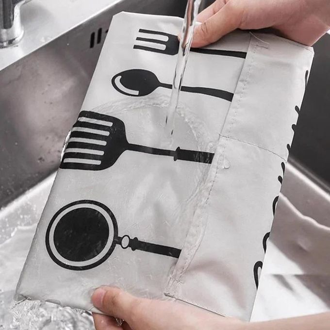 Kitchen Apron with Hand Wipe Pocket Big Pocket Hand-wiping Waterproof for Cooking Baking