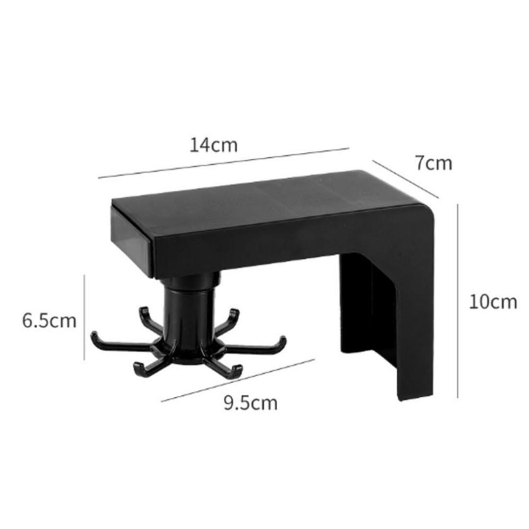 Multifunction Adhesive Rotating Hook Organizer With 6 Swivel Arms For Kitchen Cabinet