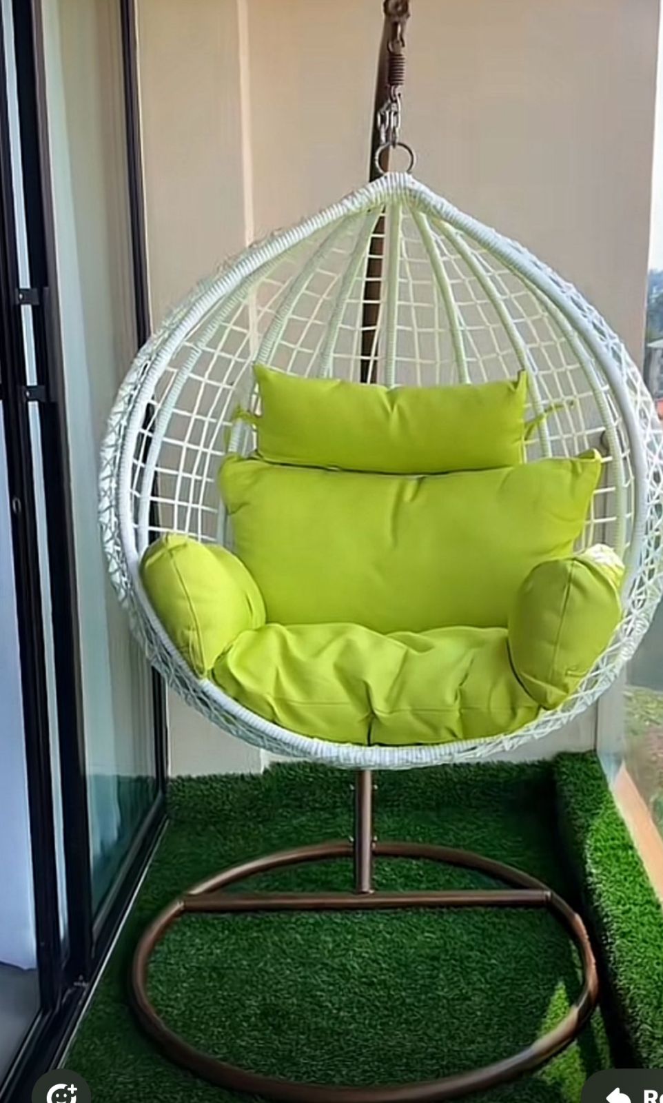 🤪RELAX IN STYLE 🤑🎉GET READY ✔️🥑 Outdoor swing cahir. stylish modern outdoor hanging chair comes with a durable powder-coated steel frame wrapped in a long-lasting PE wicker rattan weave, hanging s