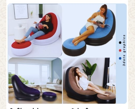 Best Quality Inflatable Deluxe Lounge Seat / Inflatable Seat With Foot Rest & F(2pcs Sets)-