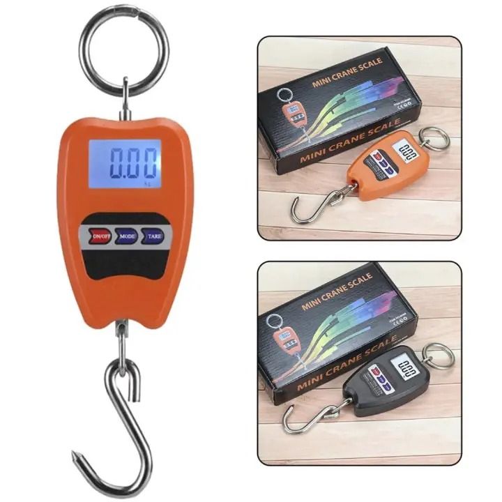 New 440lb/200kg Digital Hanging Scale Handheld Mini Crane Scale with Hooks for Farm Hunting Fishing Outdoor