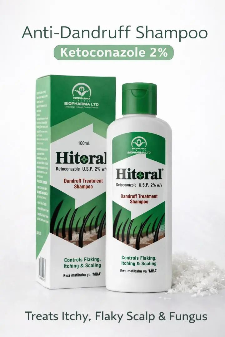 Ketoconazole 2% Anti-Dandruff Shampoo 100ml – Hitoral Medicated Scalp Treatment | Stops Itching, Flaking & Scalp Fungus