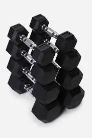 5KG[2.5 by 2.5], 10kg5 by 5 kg][, 20KGS[10kg by 10kg] 30kgs[15kg by 15kg],40kg[20kg by 20kg]Dumbbells - Hexagonal Dumbell Body Building Gym/ Home Work Out Weights ( A Pair)