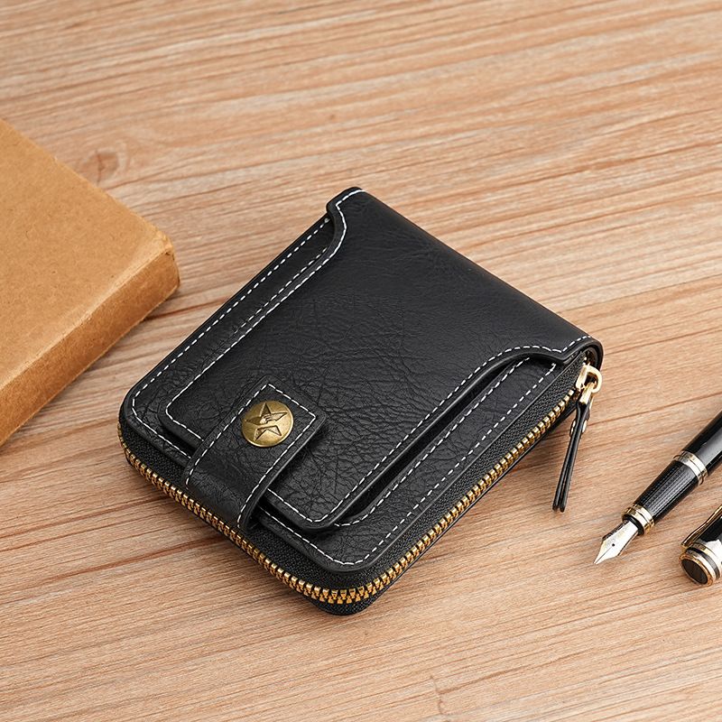 Vintage Business Wallet Man Short Purse Money Clip Credit Card Wallet Men