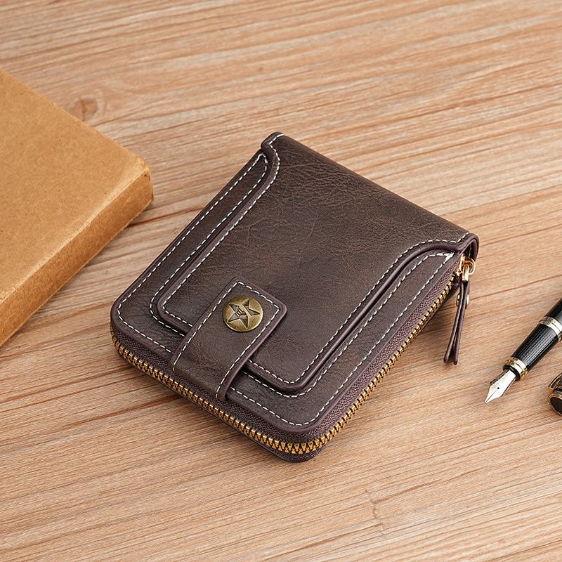 Vintage Business Wallet Man Short Purse Money Clip Credit Card Wallet Men