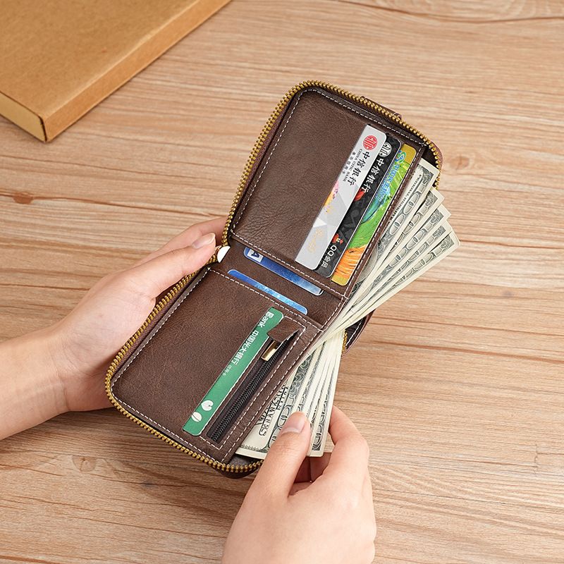 Vintage Business Wallet Man Short Purse Money Clip Credit Card Wallet Men