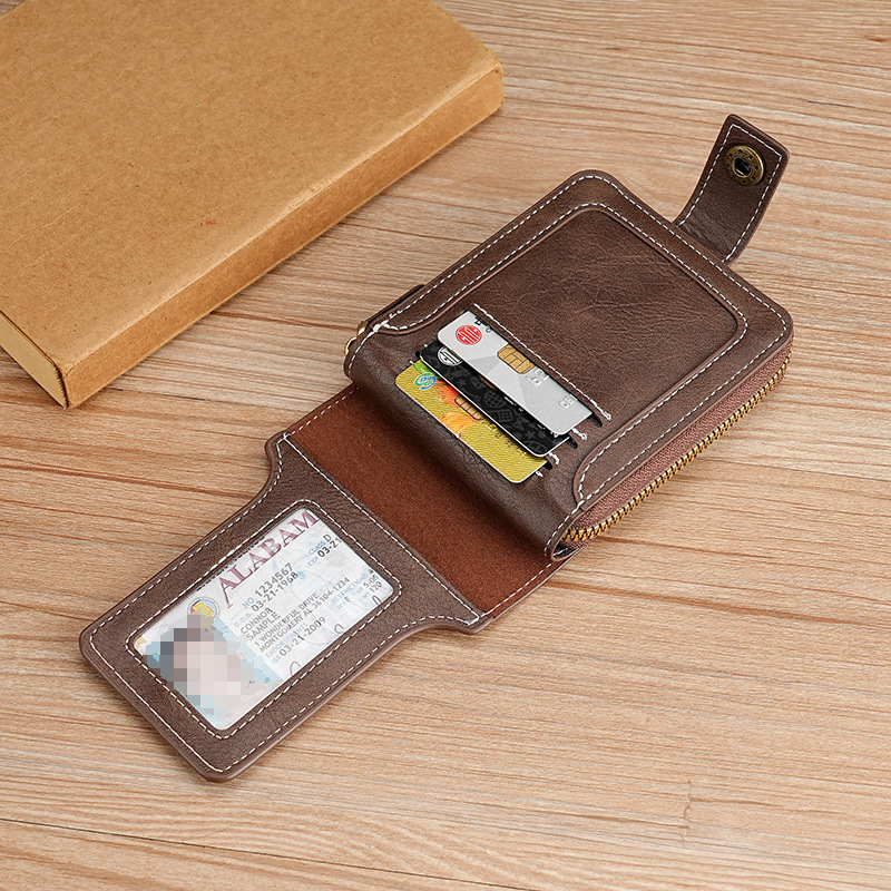 Vintage Business Wallet Man Short Purse Money Clip Credit Card Wallet Men
