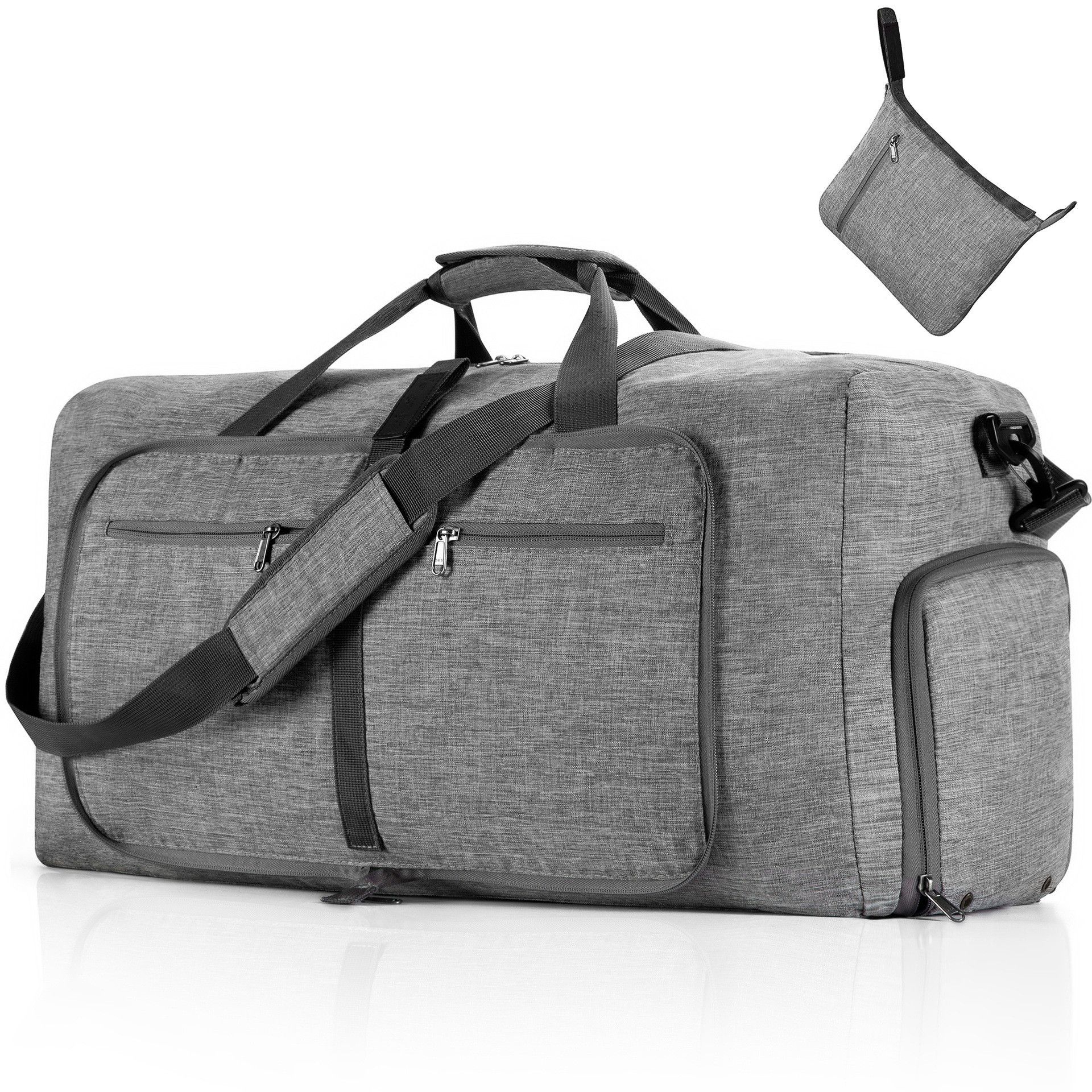 Lightweight traveling bag Foldable Sports Luggage Waterproof Duffel Bag 65L large capacity Women Men Adjustable Strap Shoe Compartment Travel Bags Gym Bag