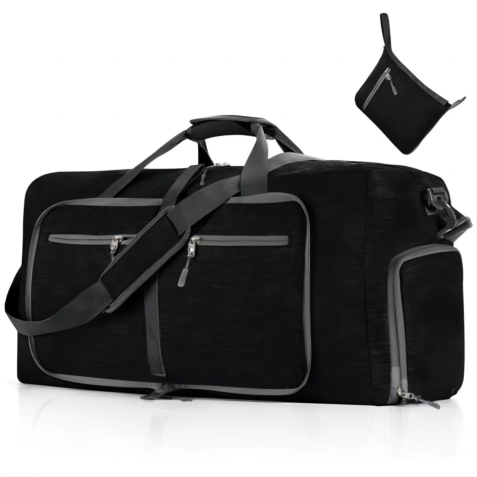 Lightweight traveling bag Foldable Sports Luggage Waterproof Duffel Bag 65L large capacity Women Men Adjustable Strap Shoe Compartment Travel Bags Gym Bag