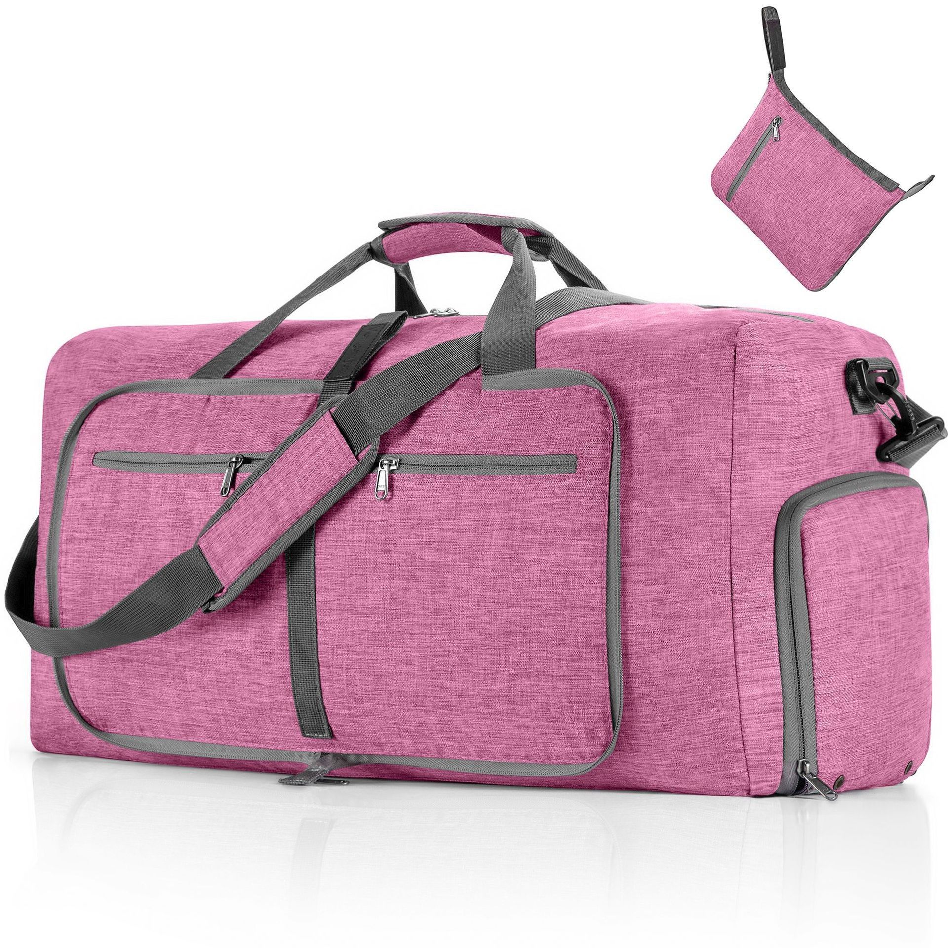 Lightweight traveling bag Foldable Sports Luggage Waterproof Duffel Bag 65L large capacity Women Men Adjustable Strap Shoe Compartment Travel Bags Gym Bag