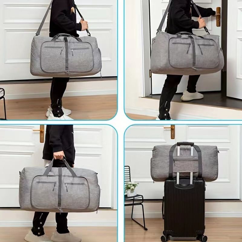 Lightweight traveling bag Foldable Sports Luggage Waterproof Duffel Bag 65L large capacity Women Men Adjustable Strap Shoe Compartment Travel Bags Gym Bag
