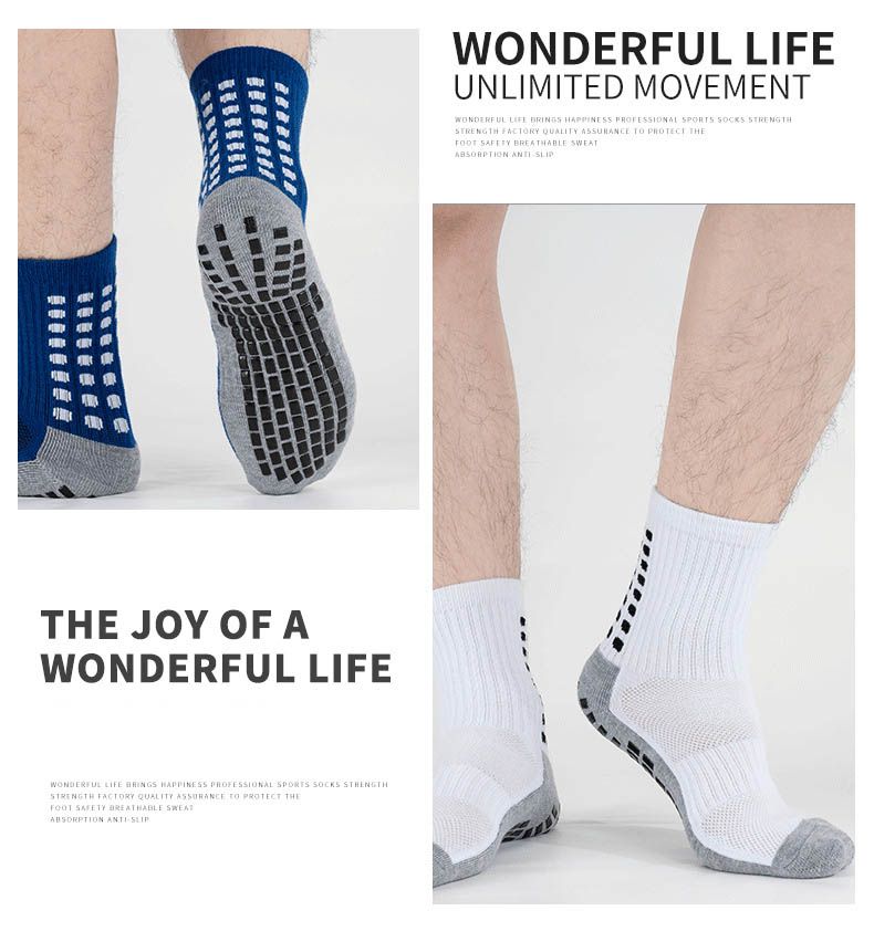 4 pairs of Breathable Towel Bottom Sweat-absorbent Anti-odor Elastic Non-slip Sports Socks football socks