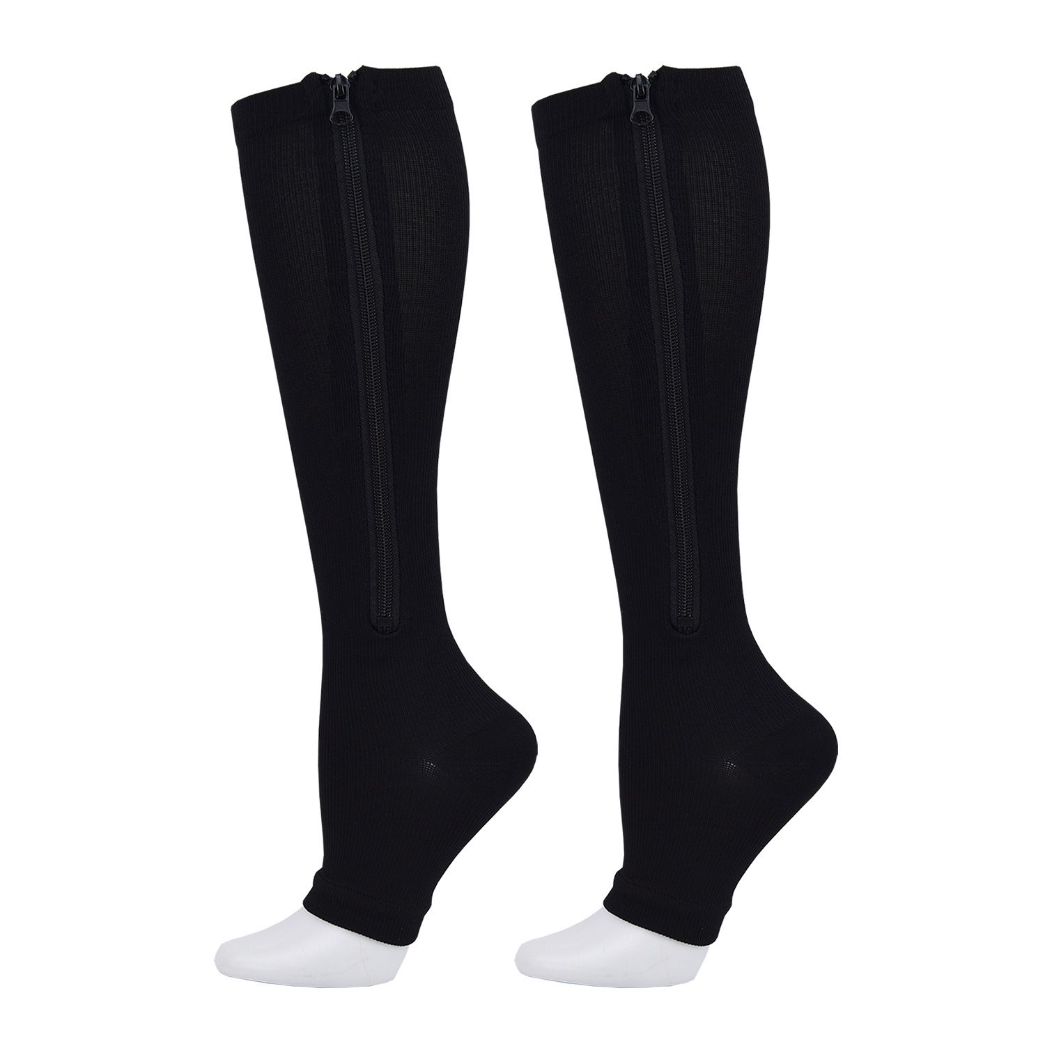 New Zipper Compression Sport Socks Varicose Vein compressive Knee High Long Socks Compression Stockings