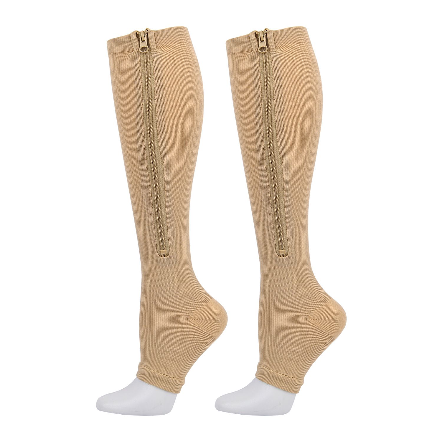 New Zipper Compression Sport Socks Varicose Vein compressive Knee High Long Socks Compression Stockings