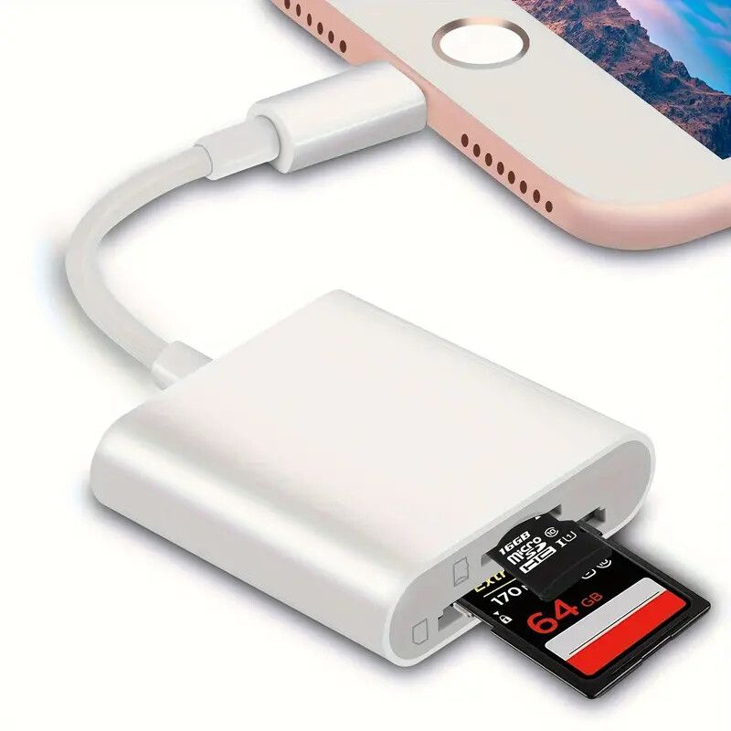 Type-C To SD Card Reader 2 In 1 Double Slot Type-C To SD/TF Card Camera Memory Card Reader Adapter For Android Phone/Tablet, Fast Transfer Photo Video