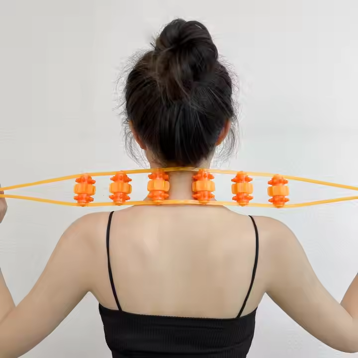 Easy Use Handheld Massager Back Manual Roller Massager Strip Dredge the Meridians Pull Neck Shoulder Back Massager