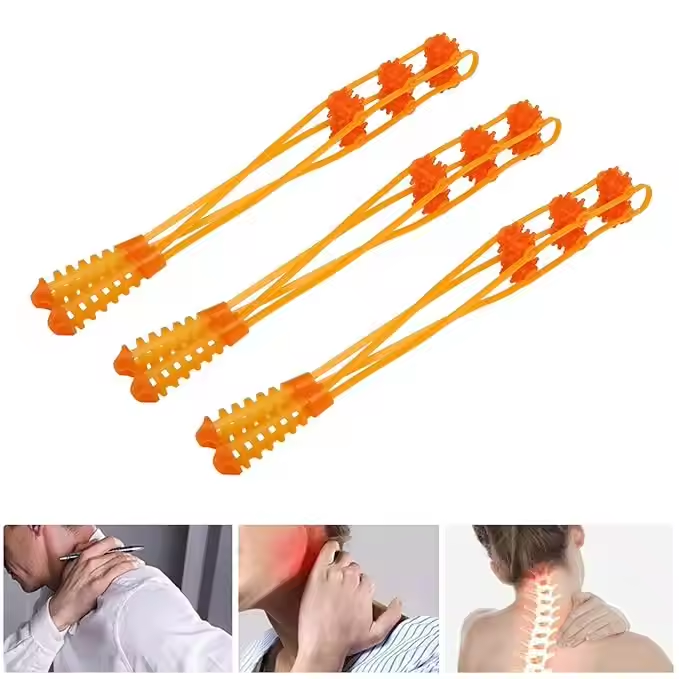 Easy Use Handheld Massager Back Manual Roller Massager Strip Dredge the Meridians Pull Neck Shoulder Back Massager