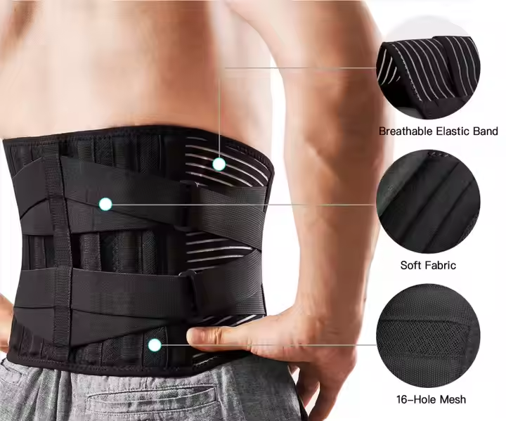 Lower Back Pain Relief with 6 Stays Breathable Waist Orthopedic Corset Spine Decompression Double Pull Back Lumbar Support Belt Back Braces Back Support Belt