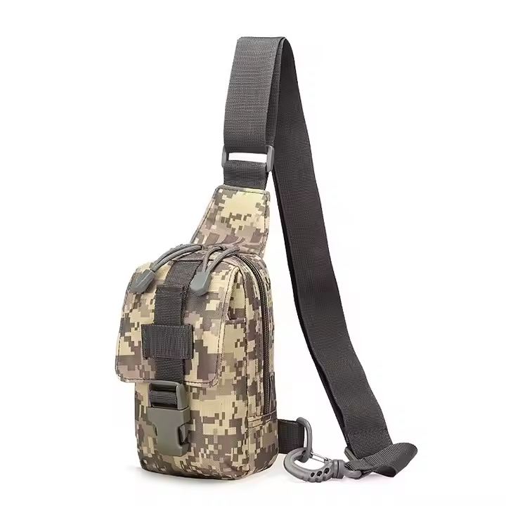 Molle Camouflage Sling Bag Day Pack Nylon Single Shoulder Chest Bag Pack Camping Hiking Backpack Climbing Bag
