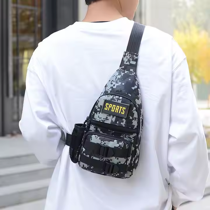 Leisure Oxford Waterproof Tactical Sling Bag Water Bottle Holder Outdoor Cool Chest Bag