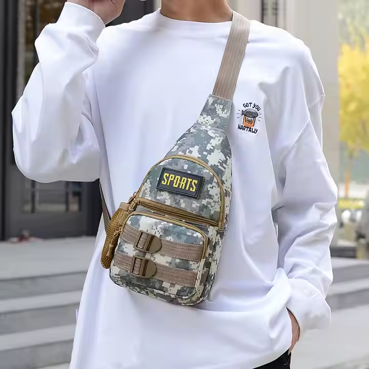Leisure Oxford Waterproof Tactical Sling Bag Water Bottle Holder Outdoor Cool Chest Bag