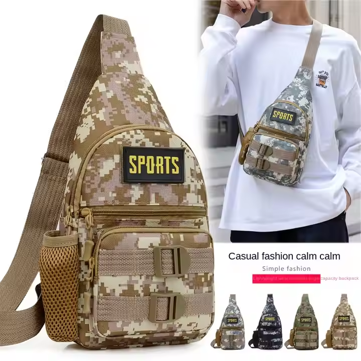 Leisure Oxford Waterproof Tactical Sling Bag Water Bottle Holder Outdoor Cool Chest Bag