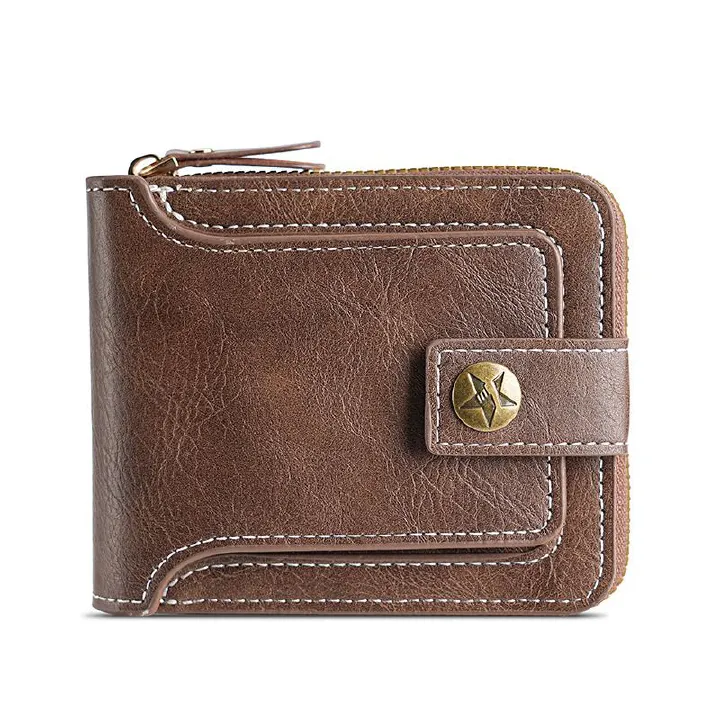 Vintage Business Wallet Man Short Purse Money Clip Credit Card Wallet Men
